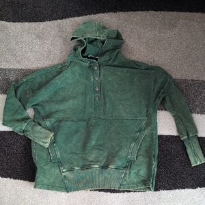 NEW Zenana Acid Wash Green Hoodie